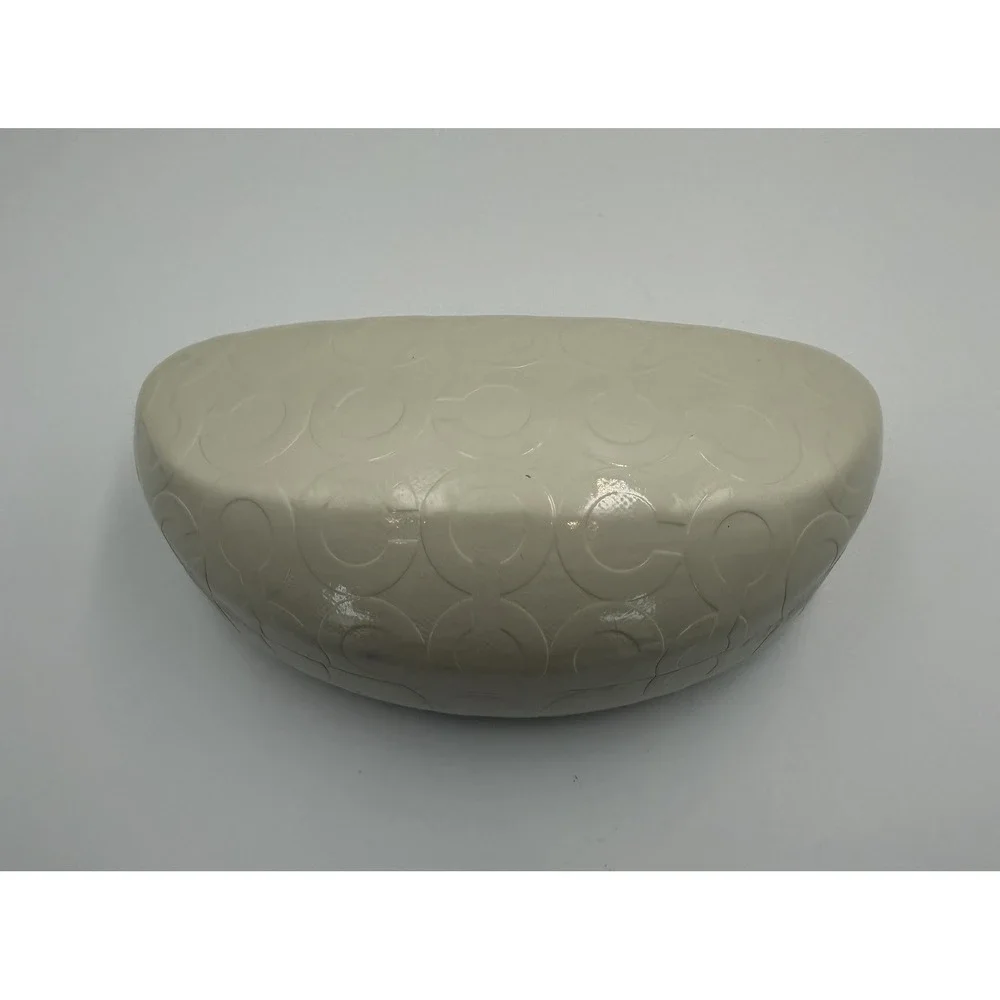 COACH Eyeglasses Sunglasses Hard Clamshell Case White w/ Signature 